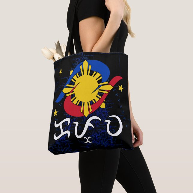 Bolsa Tote Kapwa (escrita Baybayin) (Close Up)