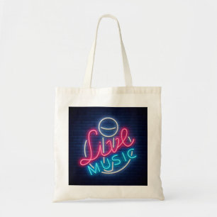 Bolsa Tote Karaoke Neon Lighting Texto Curvo De Arte