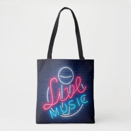 Bolsa Tote Karaoke Neon Lighting Texto Curvo De Arte