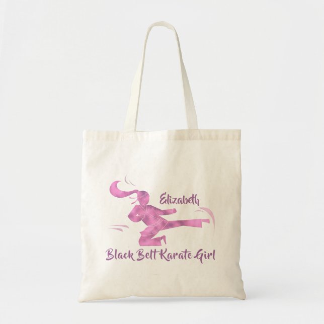 Bolsa Tote Karate Girl Silhouette Martial Art Modern Tote Bag (Frente)