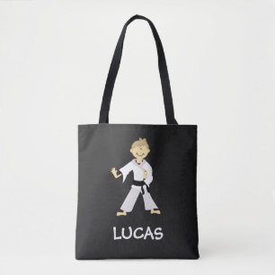 Bolsa Tote Karate Martial Arts Kempo Black Belt Boy