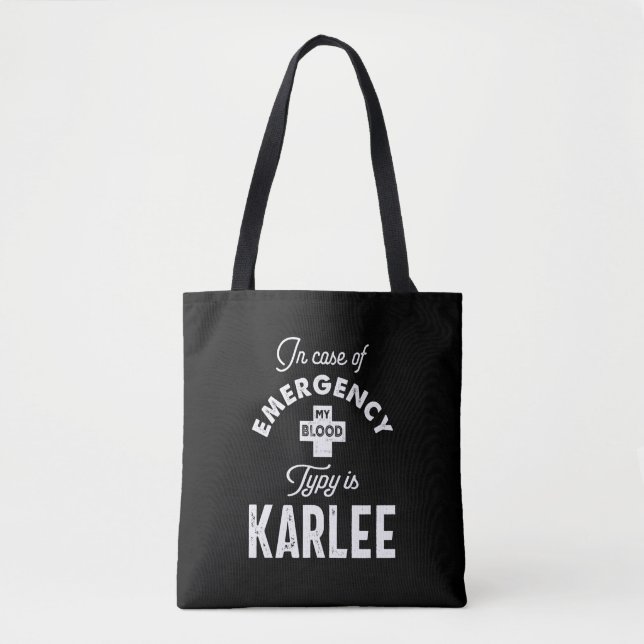 Bolsa Tote Karlee Personalised Name Birthday Gift (Frente)
