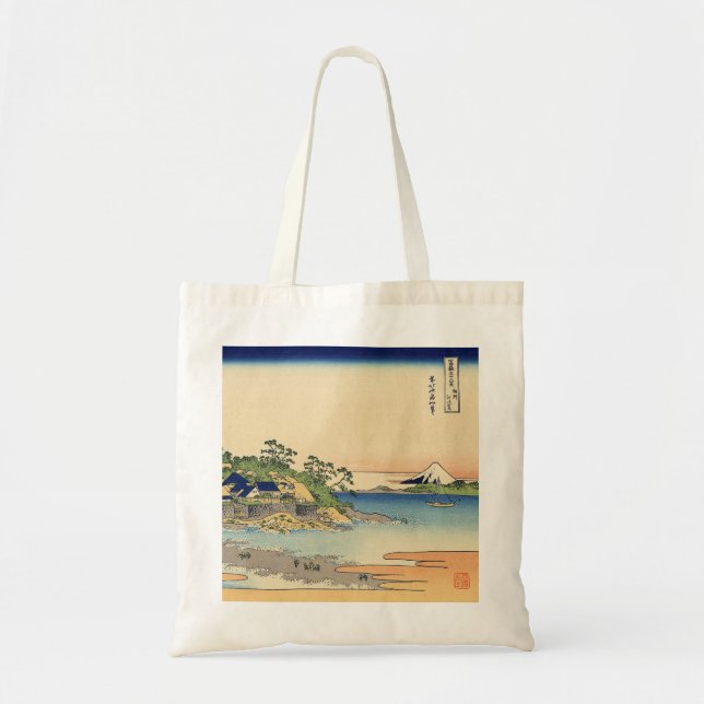 Bolsa Tote Katsushika Hokusai Enoshima na província de Sagami (Frente)