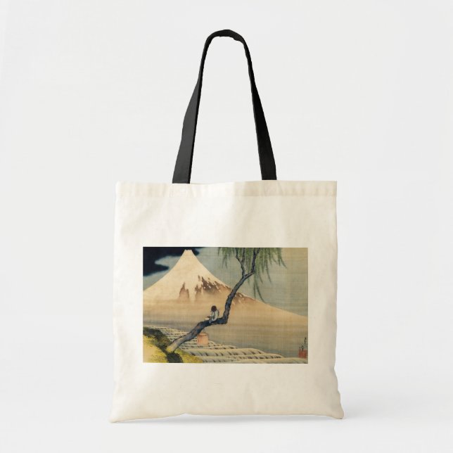 Bolsa Tote Katsushika Hokusai - Menino Vivendo o Monte Fuji (Frente)