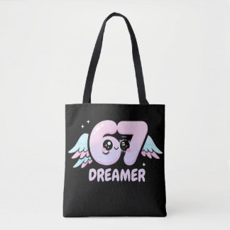 Bolsa Tote Kawaii "67 Dreamer" – Cute Pastel Angel Number