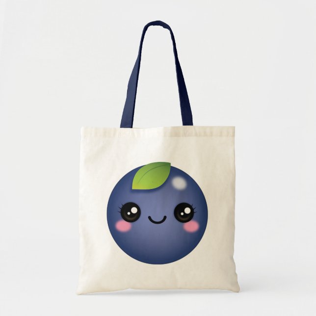 Bolsa Tote Kawaii Blueberry Tote Bag (Frente)