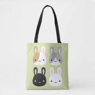 Bolsa Tote Kawaii Bunny Rabbits Reversível