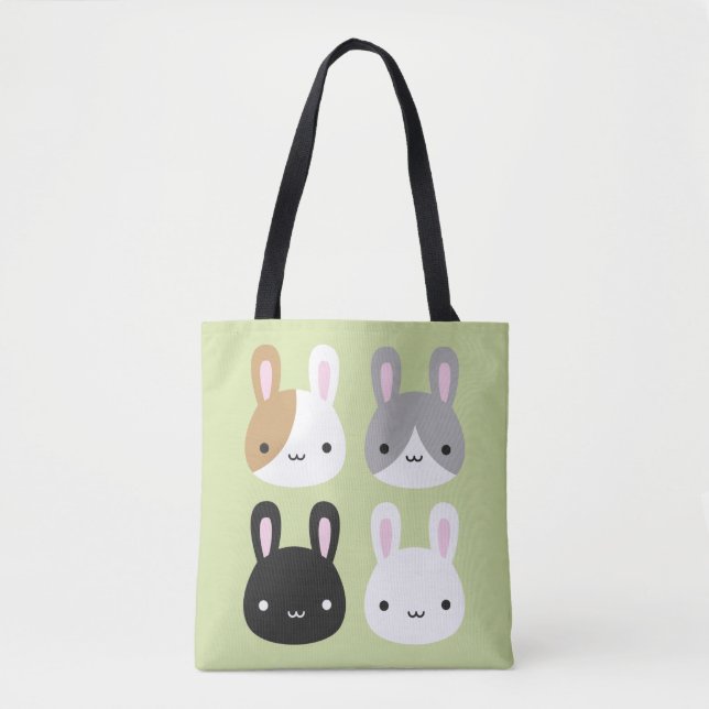 Bolsa Tote Kawaii Bunny Rabbits Reversível (Frente)