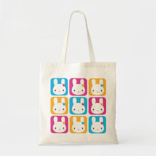 Bolsa Tote Kawaii Bunny Squares