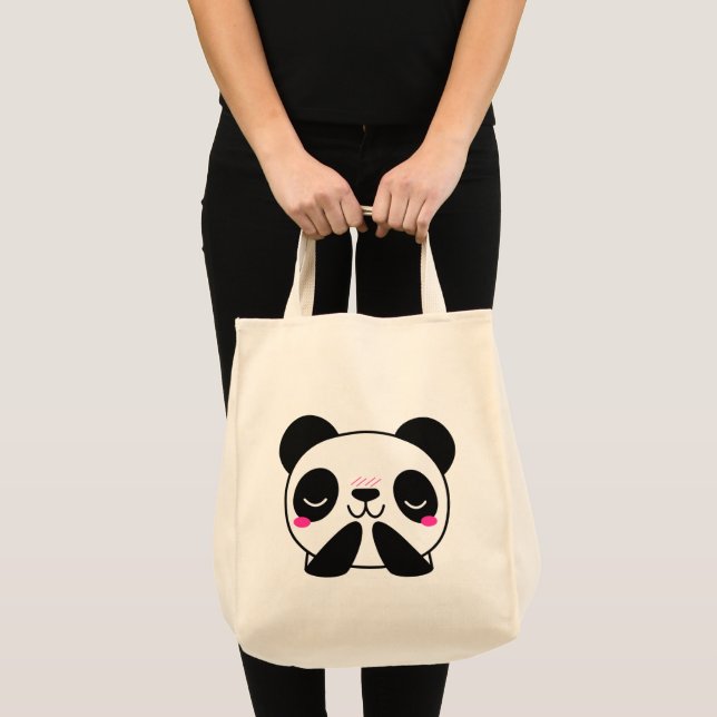 Bolsa Tote Kawaii Cute Panda T-Shirt (Frente (produto))
