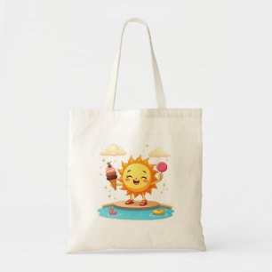Bolsa Tote Kawaii dançando Sun Summer Tote Bag