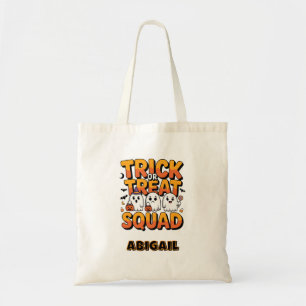 Bolsa Tote Kawaii Ghost Trick ou Treine Squad Halloween Perso
