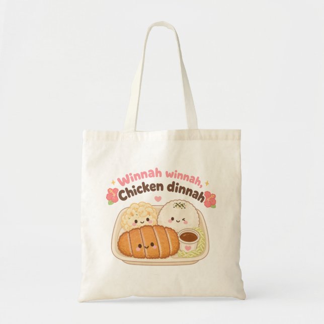 Bolsa Tote Kawaii Havaí - Jantar de frango (Frente)