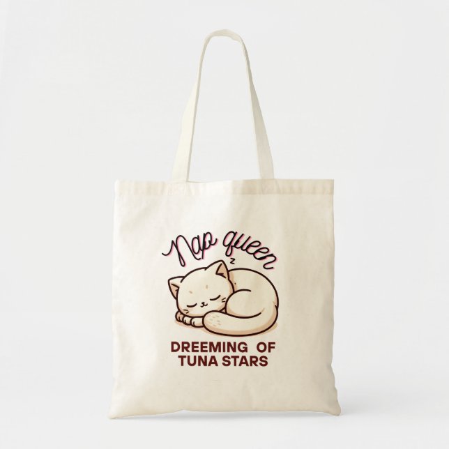 Bolsa Tote Kawaii Nap Queen Cat Dreaming Tote Bag (Frente)