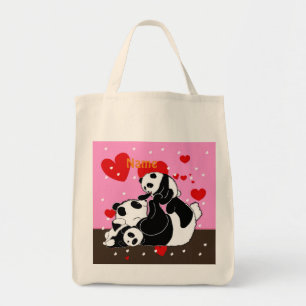 Bolsa Tote Kawaii Panda Bear Cute Engraçado Dons Nomeados