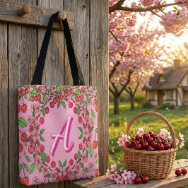 Bolsa Tote Kawaii Red Cherry Vibes Cute Girly Aesthetic