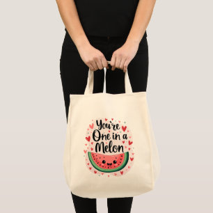 Bolsa Tote Kawaii "Você é um em um melão" Cóta Melancia Pun