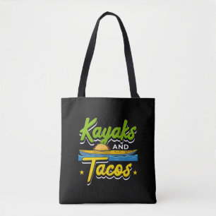 Bolsa Tote Kayaking - Kayaks e Tacos Engraçado Kayaking