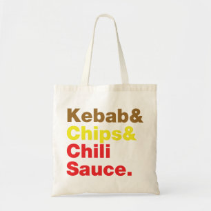 Bolsa Tote Kebab e Chips e Molho Chili.