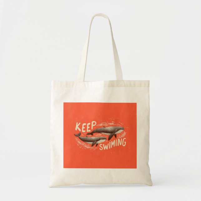 Bolsa Tote Keep Swimming Whales (Frente)