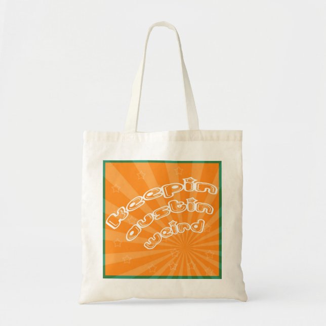 Bolsa Tote Keepin Austin Estranho Com Laranja Sunburst (Frente)