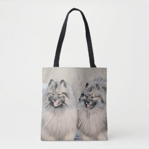 Bolsa Tote Keeshond Brothers Painting - Arte Original de Cach