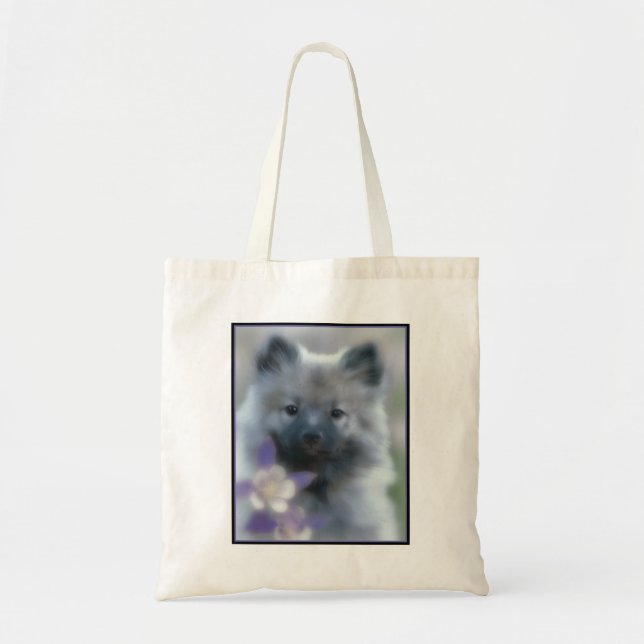Bolsa Tote Keeshond e Columbine - Fotografia de Cães (Frente)