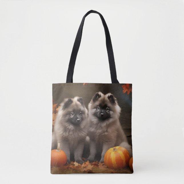 Bolsa Tote Keeshond Puppy Autumn Delight Pumpkin (Frente)