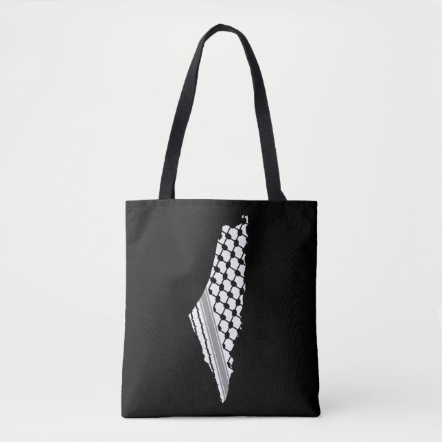 Bolsa Tote Keffiyeh palestino, mapa livre da Palestina Kufiya (Frente)