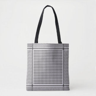 Bolsa Tote Keffiyeh preto e branco