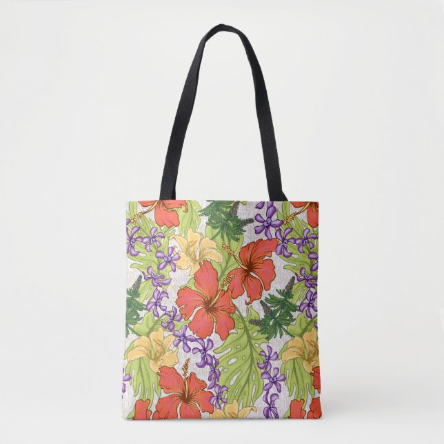 Bolsa Tote Keleah Tropical Havaiana - Praia das Orquídeas de  (Frente)