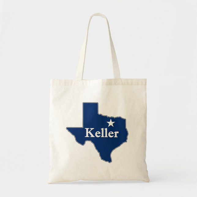 Bolsa Tote Keller, Texas Lone Star State Map Cute K Town (Frente)
