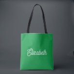 Bolsa Tote Kelly Green Substitui Seu Nome Ou Modelo De Texto<br><div class="desc">Substitua O Texto Do Seu Nome De Script Aqui A Elegante Típica De Design Minimalista Moderna Modelo de Kelly Green Que Compra Saco De Tota Do Ombro.</div>