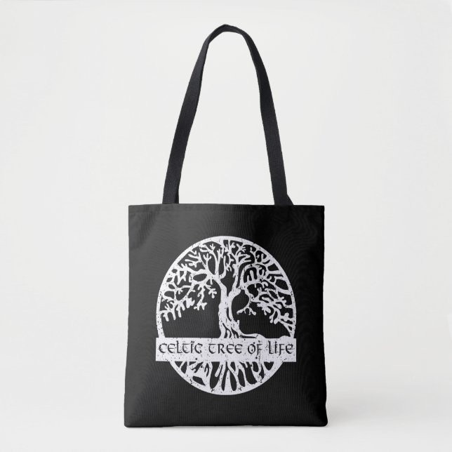 Bolsa Tote Keltischer Lebensbaum Yggdrasil Illustration  (Frente)