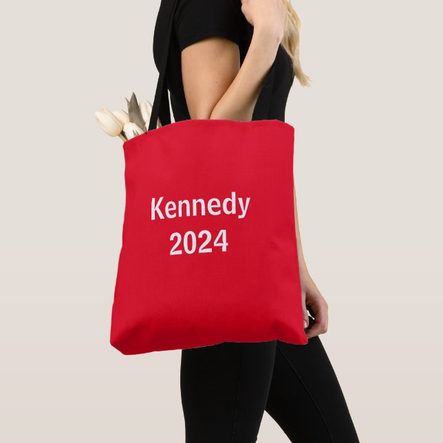 Bolsa Tote Kennedy 2024 vermelho patriótico (Close Up)