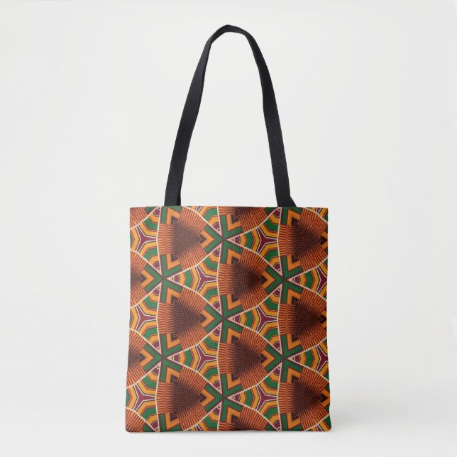 Bolsa Tote Kente Geometrics Kwanza Afrocêntrico (Frente)