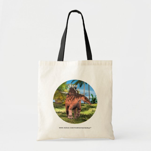 Bolsa Tote Kentrosaurus Dinossauro Selva Arte Pré-Histórica (Frente)