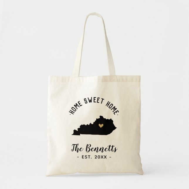 Bolsa Tote Kentucky Home Sweet Home Family Monograma (Frente)