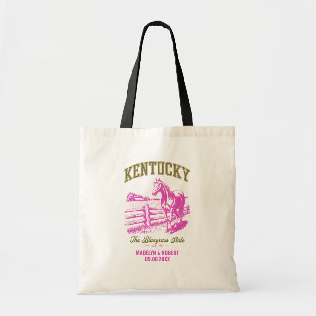 Bolsa Tote Kentucky Wedding Welcome Bag, Destination Wedding (Frente)