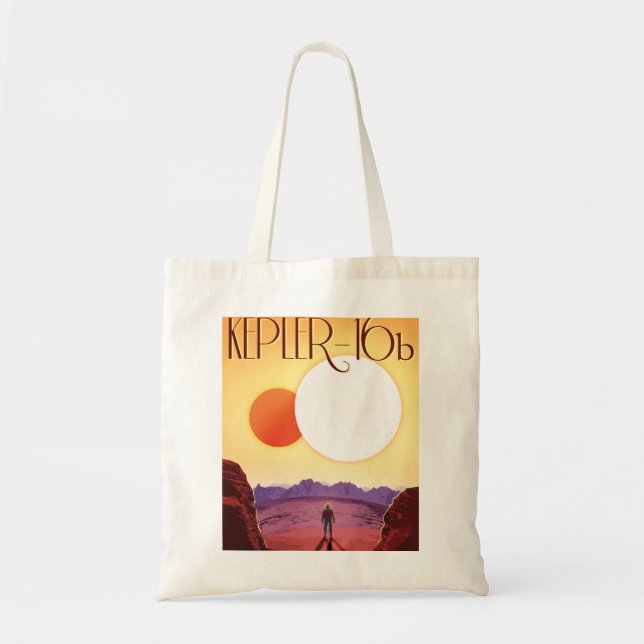 Bolsa Tote Kepler-16b: Binary Solar Sunset Fine Art Space (Frente)