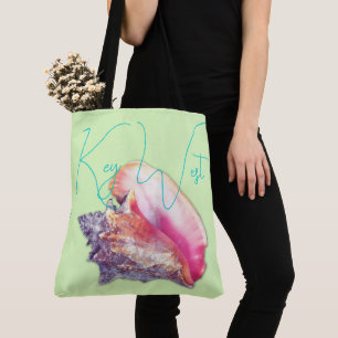 Bolsa Tote Key West Florida Pink Conch Shell