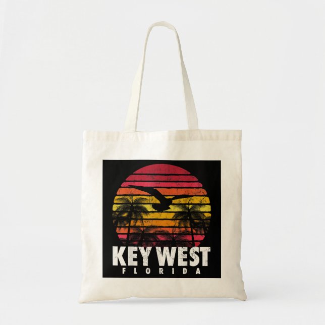 Bolsa Tote Key West T Shirt Mile 0 Florida Sign Tee Rusted (Frente)