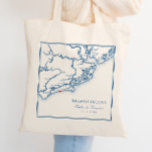 Bolsa Tote Kiawah Island SC Marinho Blue Weding Favor Bem-vin<br><div class="desc">Obrigado seus hóspedes com este elegante marinho azul costeiro da Carolina do Sul, mapa-temático de casamento, boneco para a festa da ilha Kiawah. Quer seu casamento esteja no Curso do Oceano, no Santuário, ou Mingo Point, este na moda combina elegância sulista com encanto costeiro. Ideal para guardar favores, presentes de...</div>