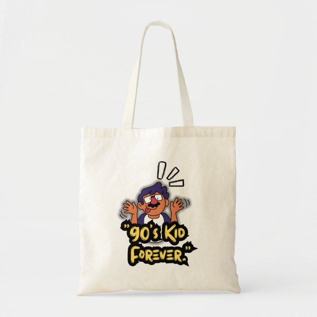 Bolsa Tote Kid Forever, de 90 anos - Nostalgia Cartoon Editio (Frente)