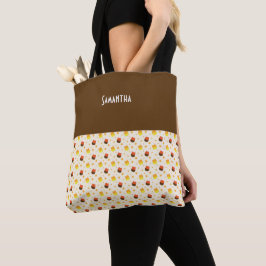 Bolsa Tote Kids Halloween Stars Candy Corn Name