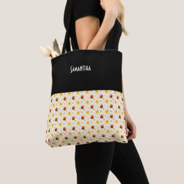 Bolsa Tote Kids Halloween Stars Candy Corn Name