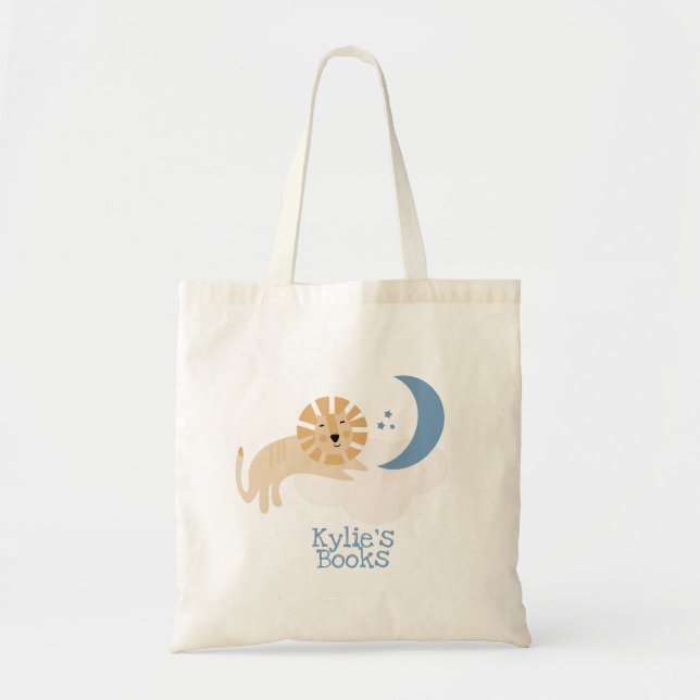 Bolsa Tote Kids Lion Clouds Biblioteca Livro Tote Bag (Frente)