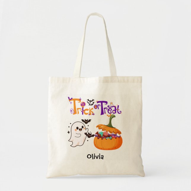Bolsa Tote Kids Personalised Halloween Trick or Treat  (Frente)