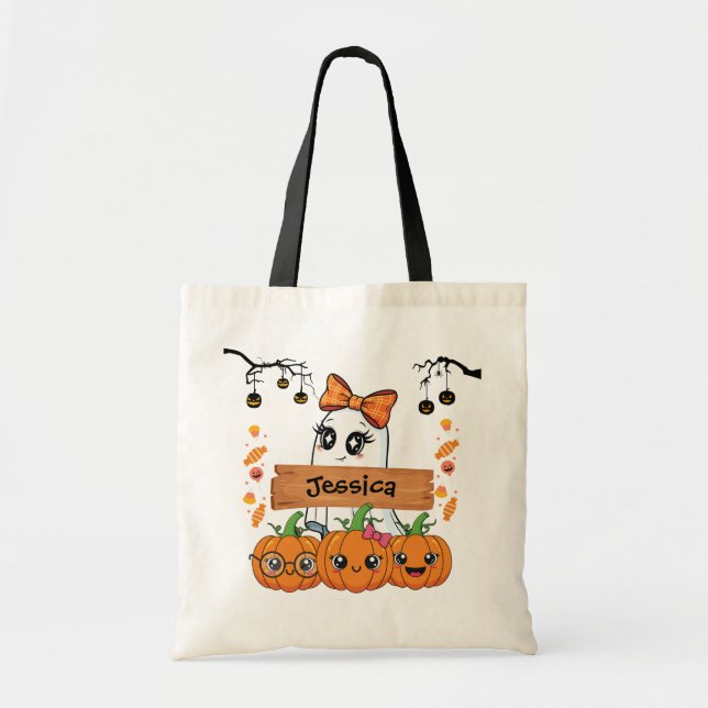 Bolsa Tote Kids Personalised Halloween Trick or Treat  (Frente)