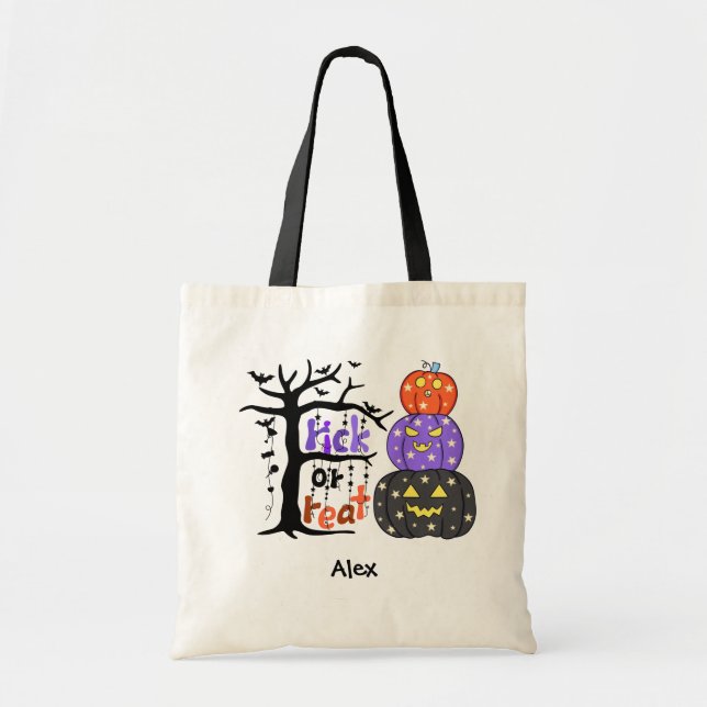 Bolsa Tote Kids Personalised Halloween Trick or Treat  (Frente)